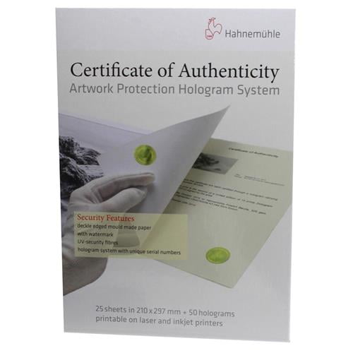 Hahnemuhle Certification of Authenticity Hologram Process, 25 photo relating to Printable Holograms called Hahnemuhle Certification of Authenticity Hologram Process, 25